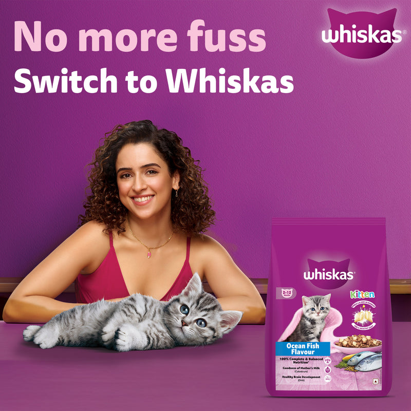 Whiskas Ocean Fish Dry Food For Kitten (2-12 Months) - Heads Up For Tails