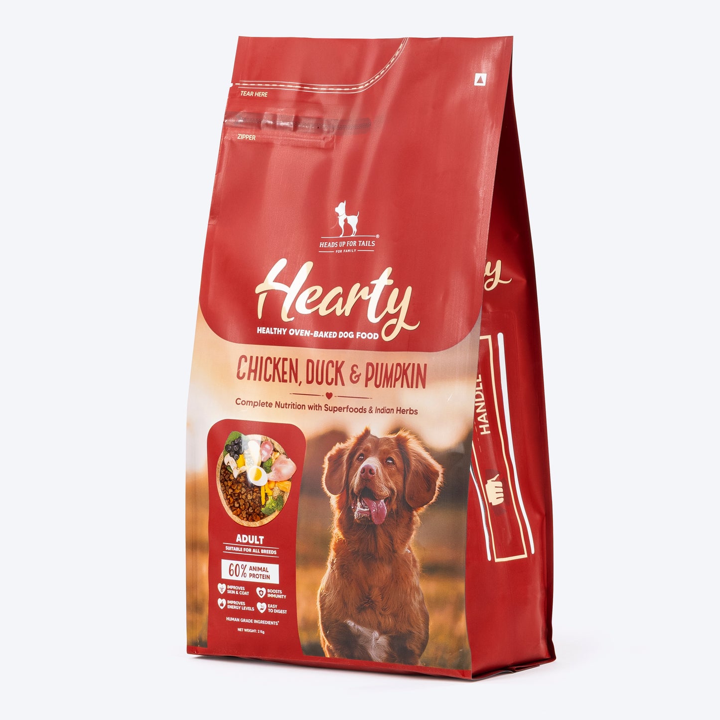 Hearty Chicken, Duck & Pumpkin Oven-Baked Dry Food For Adult Dog - All Breeds