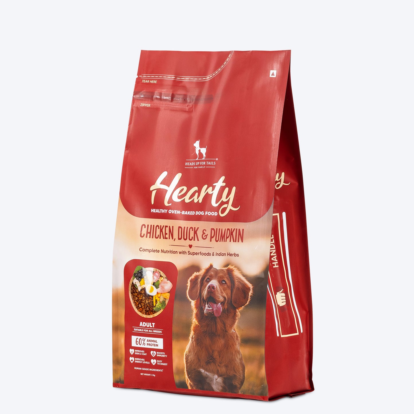 Hearty Chicken, Duck & Pumpkin Oven-Baked Dry Food For Adult Dog - All Breeds