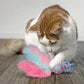 KONG Cat Wubba Caticorn Plush Toy For Cat - Blue & Pink - Heads Up For Tails