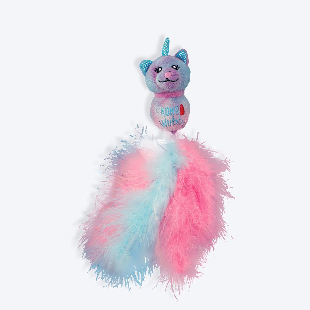 KONG Cat Wubba Caticorn Plush Toy For Cat - Blue & Pink - Heads Up For Tails