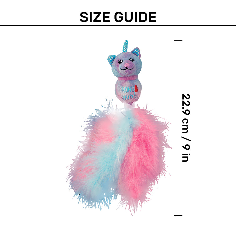 KONG Cat Wubba Caticorn Plush Toy For Cat - Blue & Pink - Heads Up For Tails