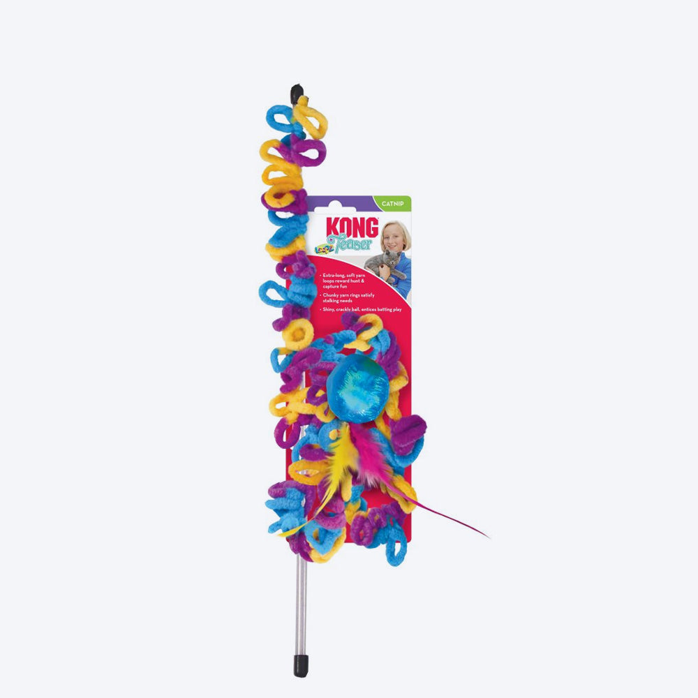KONG Teaser Loopz Toy For Cat - Assorted - Heads Up For Tails