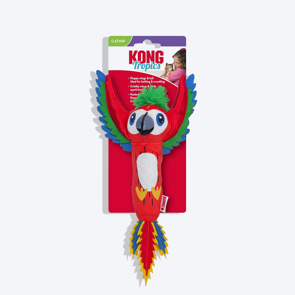 KONG Tropics Bird Plush Toy For Cat - Assorted - Heads Up For Tails