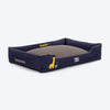 HUFT Personalised Giraffe Classic Lounger Bed For Dog - Grey & Navy - Heads Up For Tails