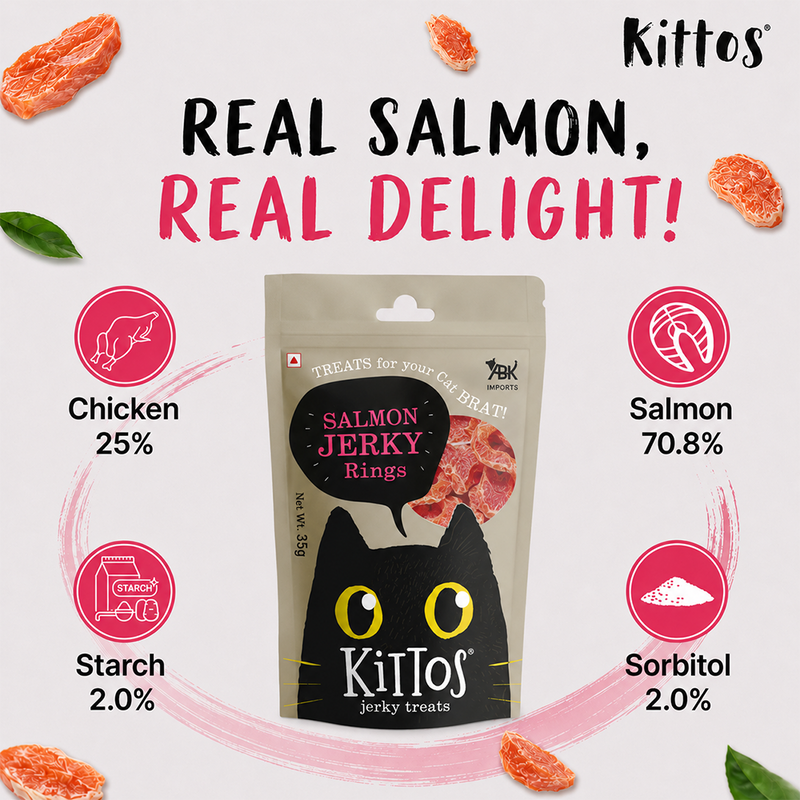 Kittos Purr-Fect Salmon Rings Cat Treats - 35 g
