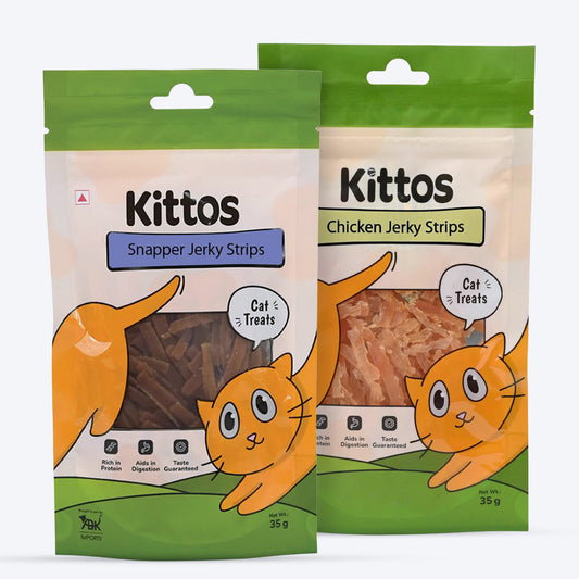 Kittos Purr-fectly Claw-some Jerky Treats Combo Pack For Cat - Heads Up For Tails