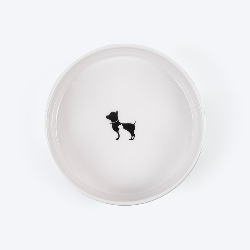 HUFT Whisker Wonderland Printed Melamine Bowl For Cat - White - Heads Up For Tails