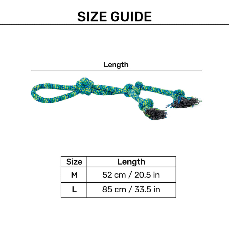 HUFT Tuggables Mighty Knots Rope Toy For Dog - Blue & Green - Heads Up For Tails