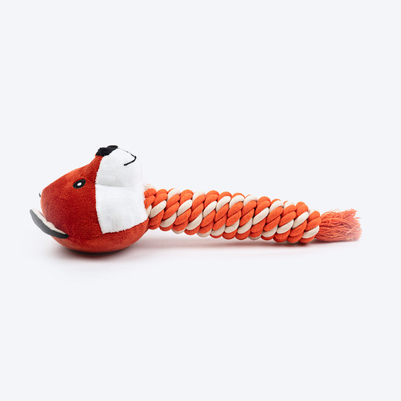 HUFT Foxy Fun Squeaky Plush Toy For Dog - Orange - Heads Up For Tails
