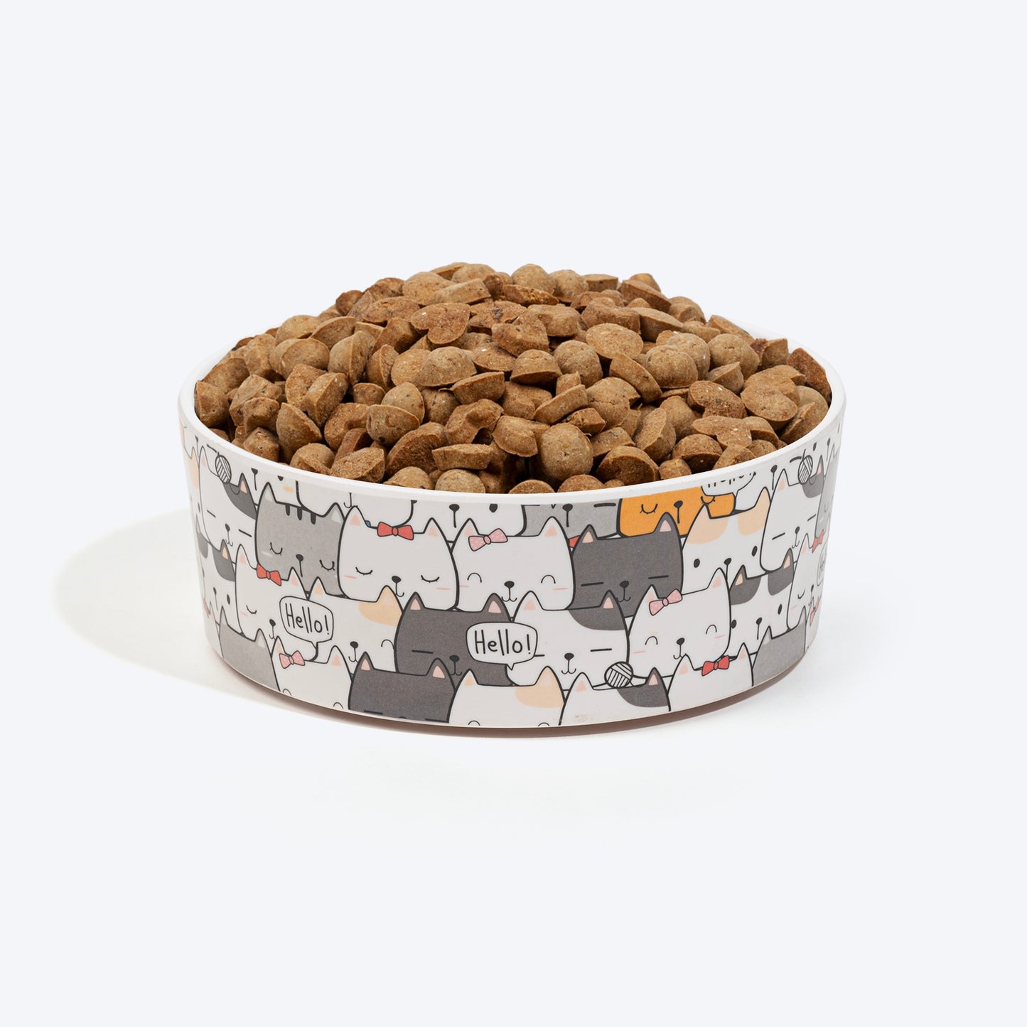 HUFT Whisker Wonderland Printed Melamine Bowl For Cat - White