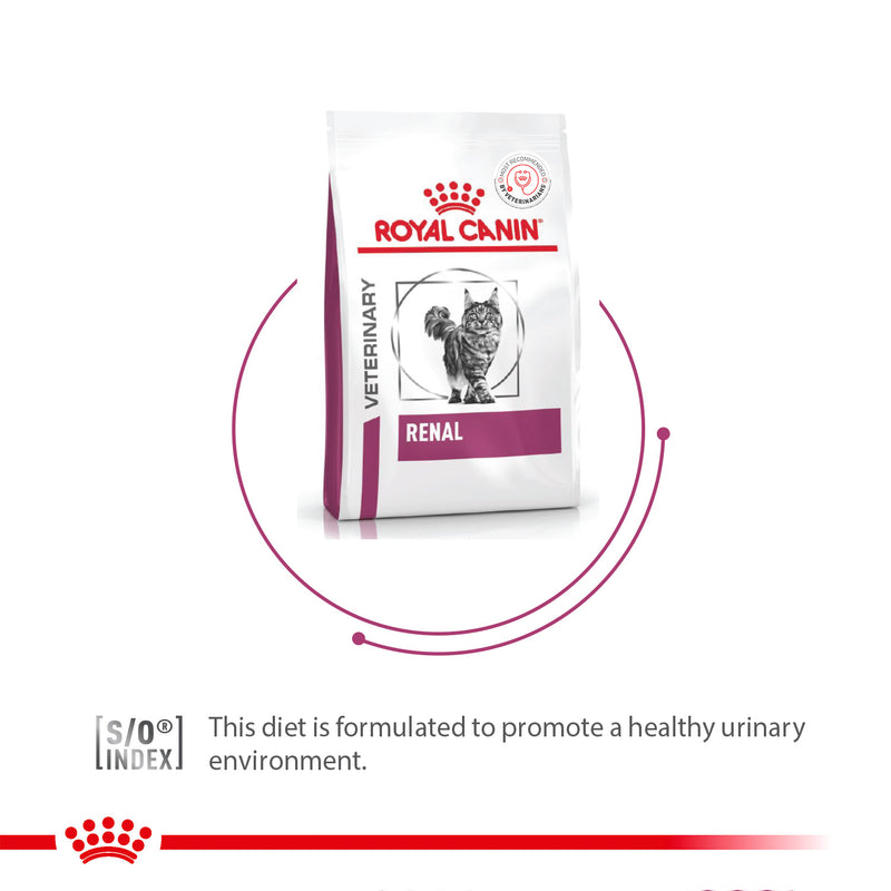 Royal Canin Veterinary Diet Renal Support Dry Food For Cat - 2 Kg - Heads Up For Tails