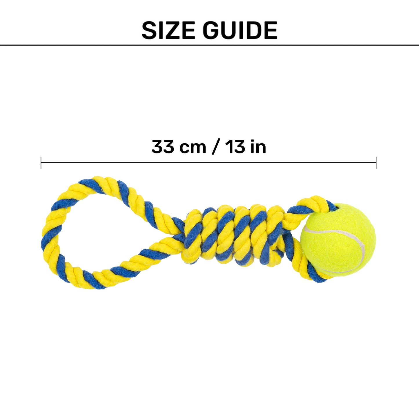 TLC Twist n' Toss Rope Toy For Dog - Yellow & Blue