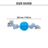TLC Ball & 2 Knots Rope Toy For Dog - Navy & White - Heads Up For Tails