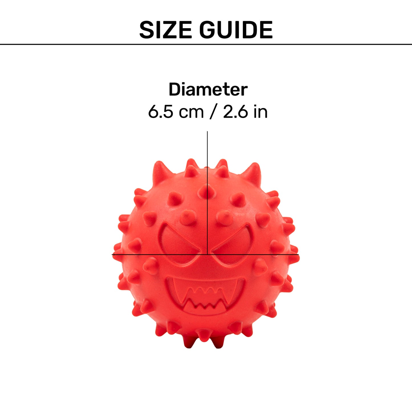 HUFT Chewtastic Squeaky Monster Ball For Dog - Red