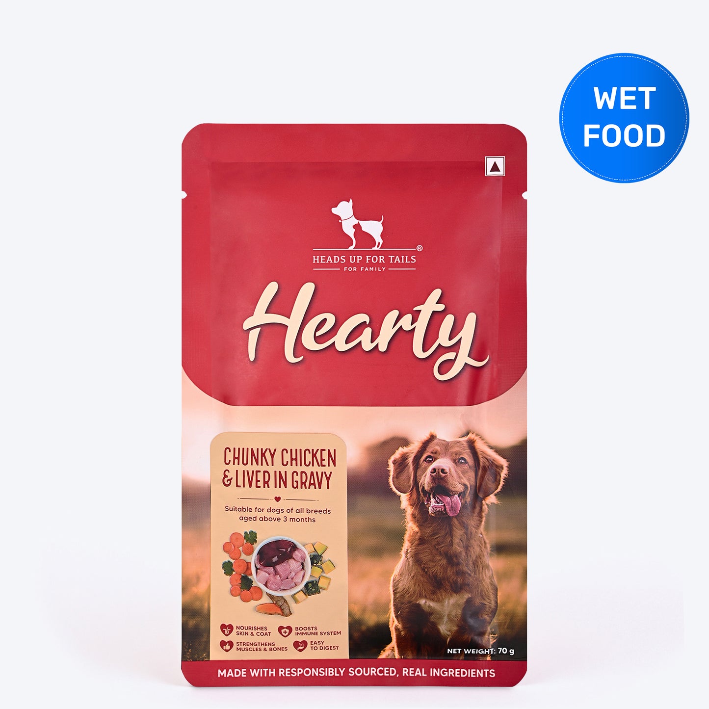 Hearty Chunky Chicken & Liver In Gravy Dog Wet Food - 70 g