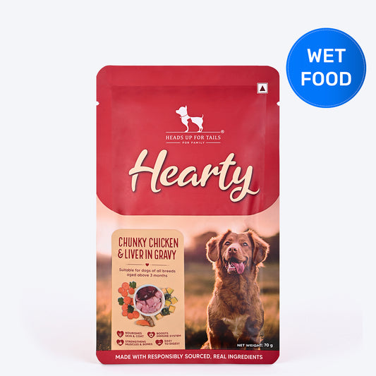 Hearty Chunky Chicken & Liver In Gravy Dog Wet Food - 70 g