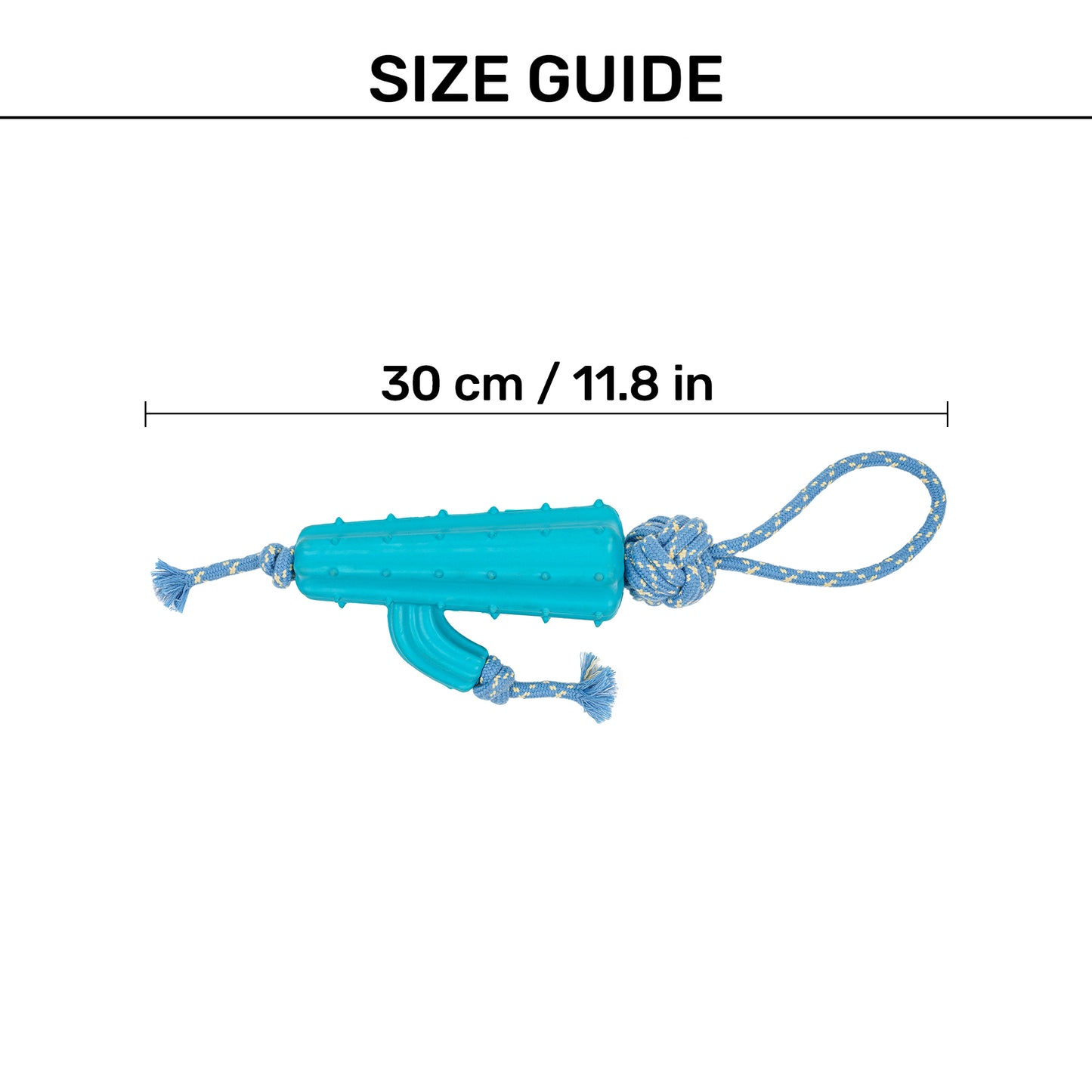 Dash Dog Texas Tug Rope Toy For Dog - White & Turquoise