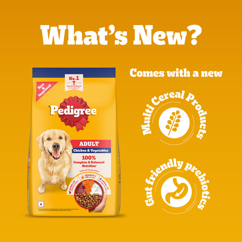 Pedigree Chicken & Vegetables Adult Dry Dog Food - Heads Up For Tails