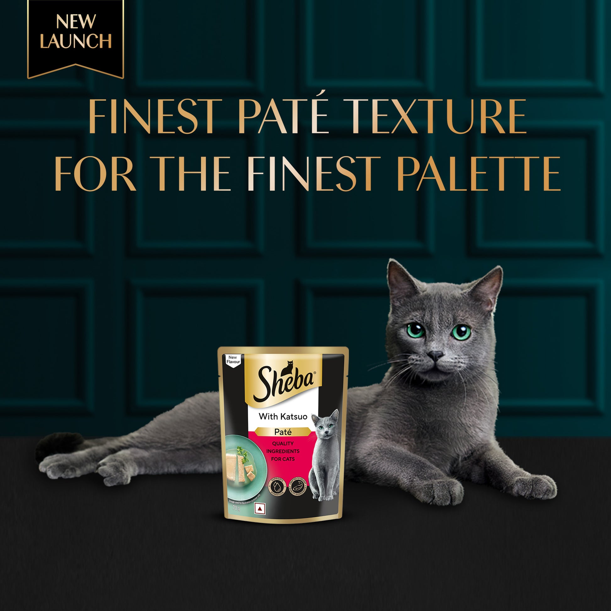 Sheba Katsuo Pate Wet Food For Adult Cat - 70 gm - Heads Up For Tails