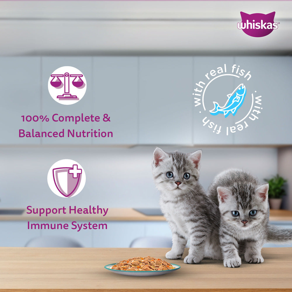 Whiskas Tasty Mix Chicken Tuna With Sweet Potato In Gravy Wet Food For Junior (2-12 Months) Kitten - 70 gm Pack