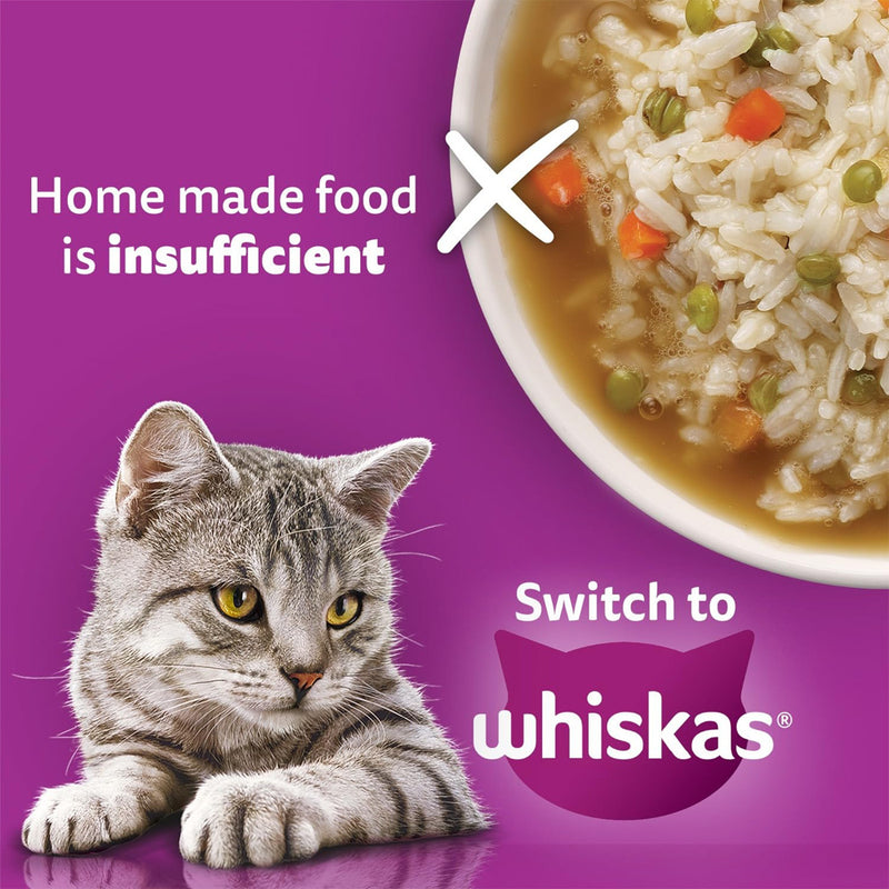 Whiskas Tuna and Chicken Meat in Jelly Flavour (1+ Years) Adult Cat Wet Food - 80 gm Pack