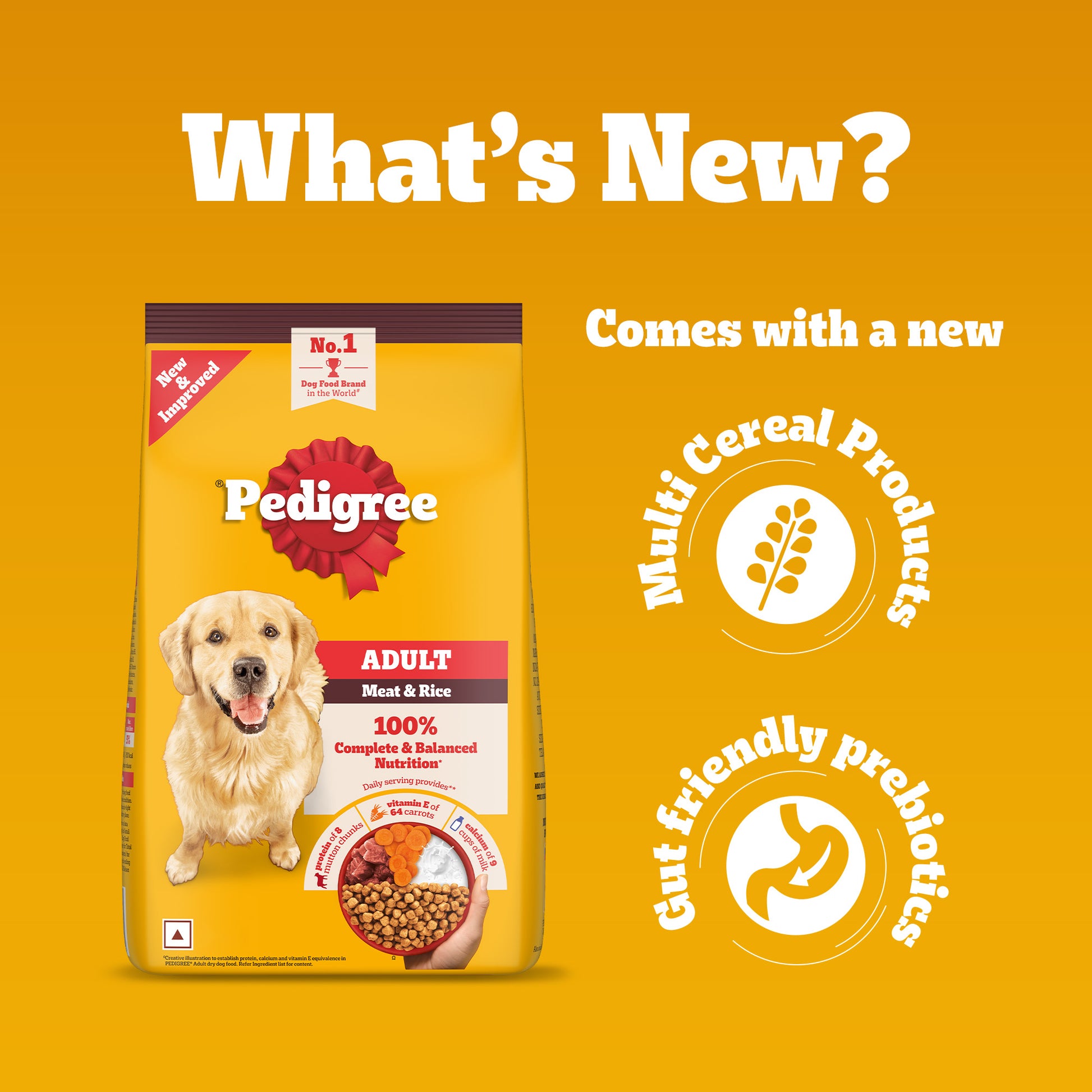 Pedigree Meat & Rice Adult Dry Dog Food - Heads Up For Tails