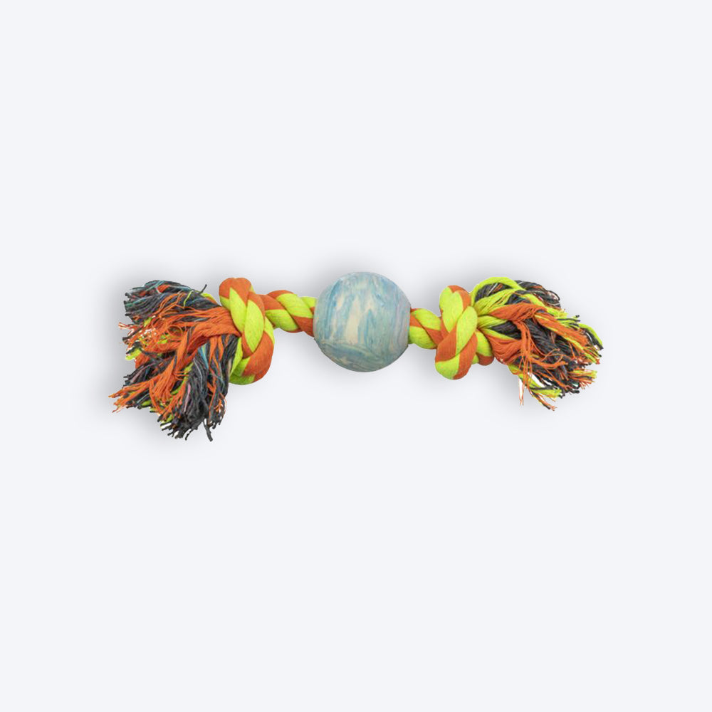 Trixie Playing Rope With Ball Rope Dog Toy - Assorted