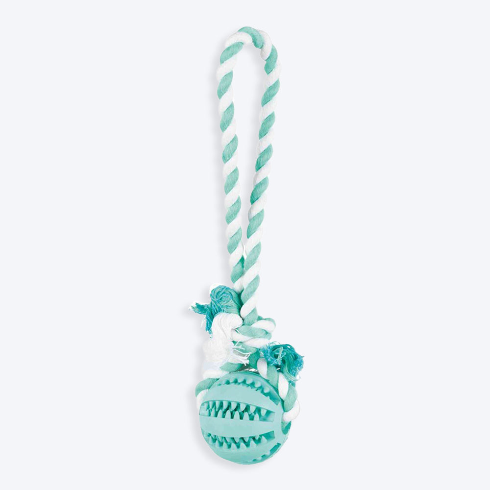 Trixie Dentafun Natural Rubber On A Rope Nat Rub Toy Mintfresh For Dogs - Green - 7 X 24 cm_03