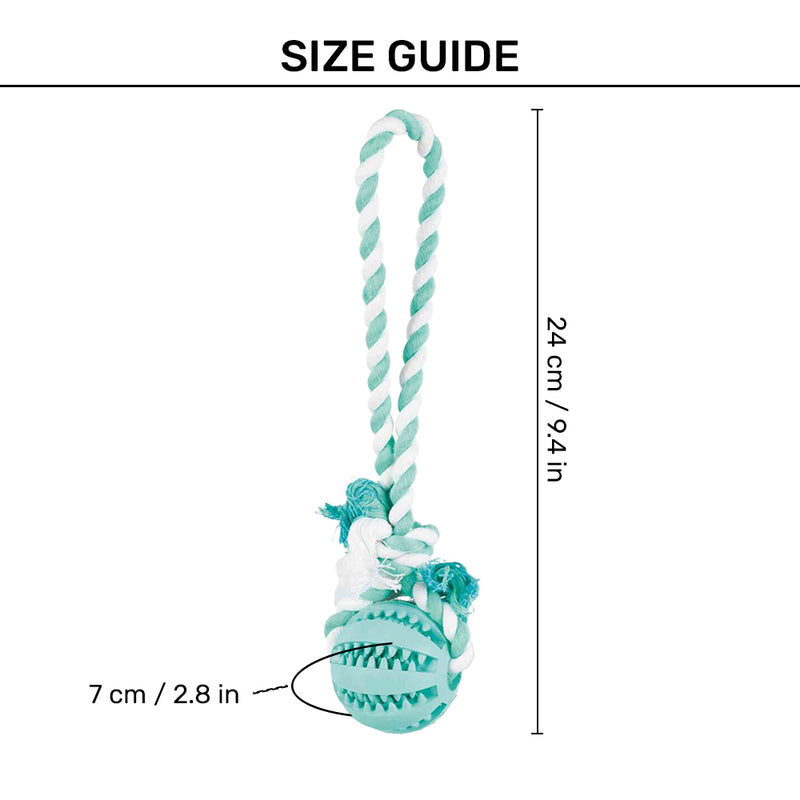 Trixie Dentafun Natural Rubber On A Rope Nat Rub Toy Mintfresh For Dogs - Green - 7 X 24 cm_04