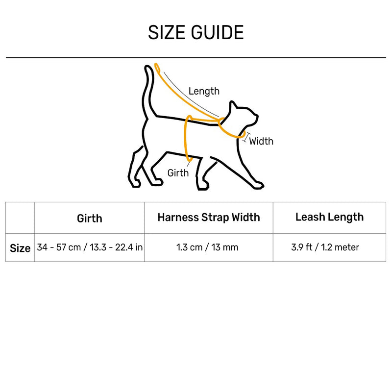 Trixie Cat Harness with Leash - (34 x 57 cm) - Assorted - Heads Up For Tails