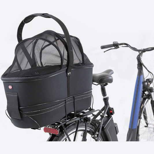 Trixie Bicycle Black Basket for Wide Bike Racks Hold Upto 8 kg - 29 X 49 X 60 cm - Heads Up For Tails
