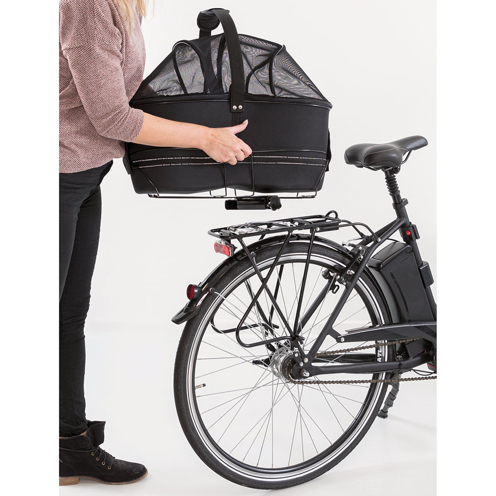 Trixie Bicycle Black Basket for Wide Bike Racks Hold Upto 8 kg - 29 X 49 X 60 cm - Heads Up For Tails