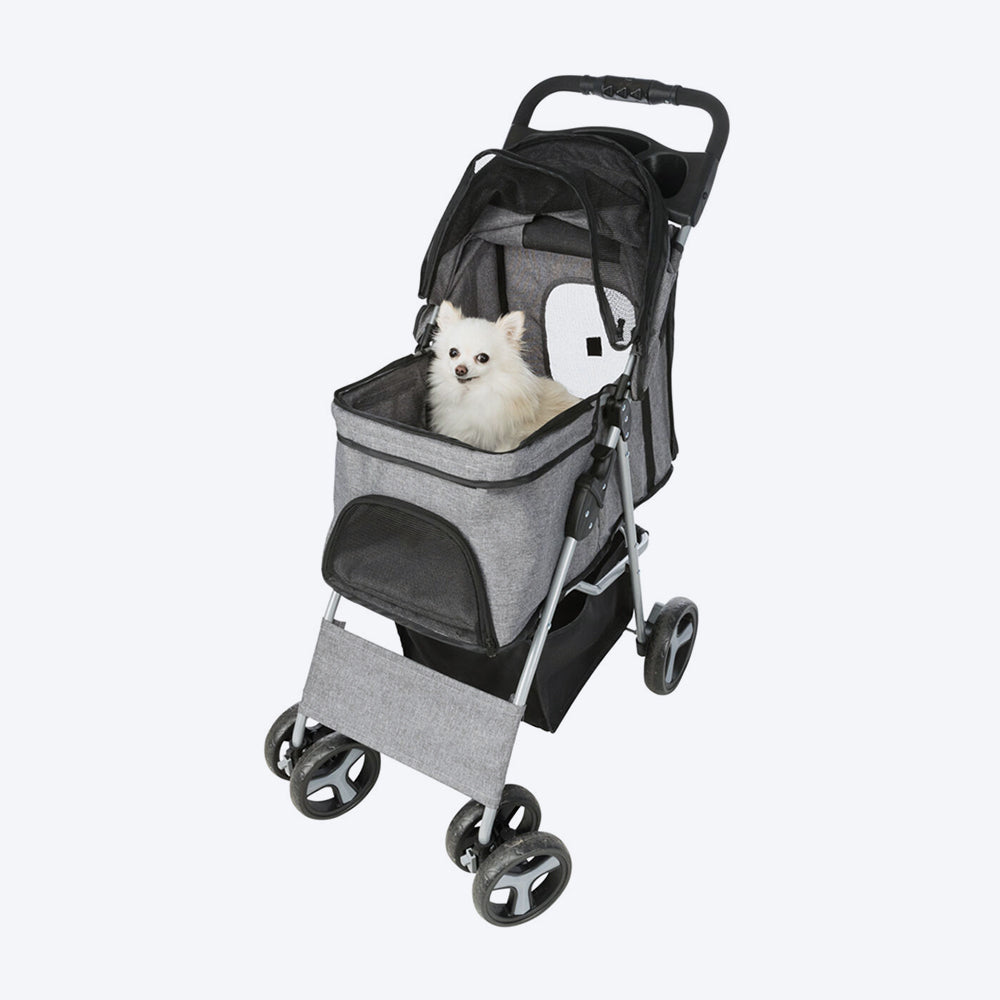 Trixie Grey Buggy For Dog - Hold Upto 15 kg (47 x 100 x 80 cm)