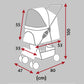 Trixie Grey Buggy For Dog - Hold Upto 15 kg (47 x 100 x 80 cm)
