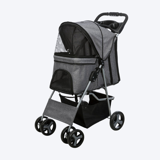 Trixie Grey Buggy For Dog - Hold Upto 15 kg (47 x 100 x 80 cm)