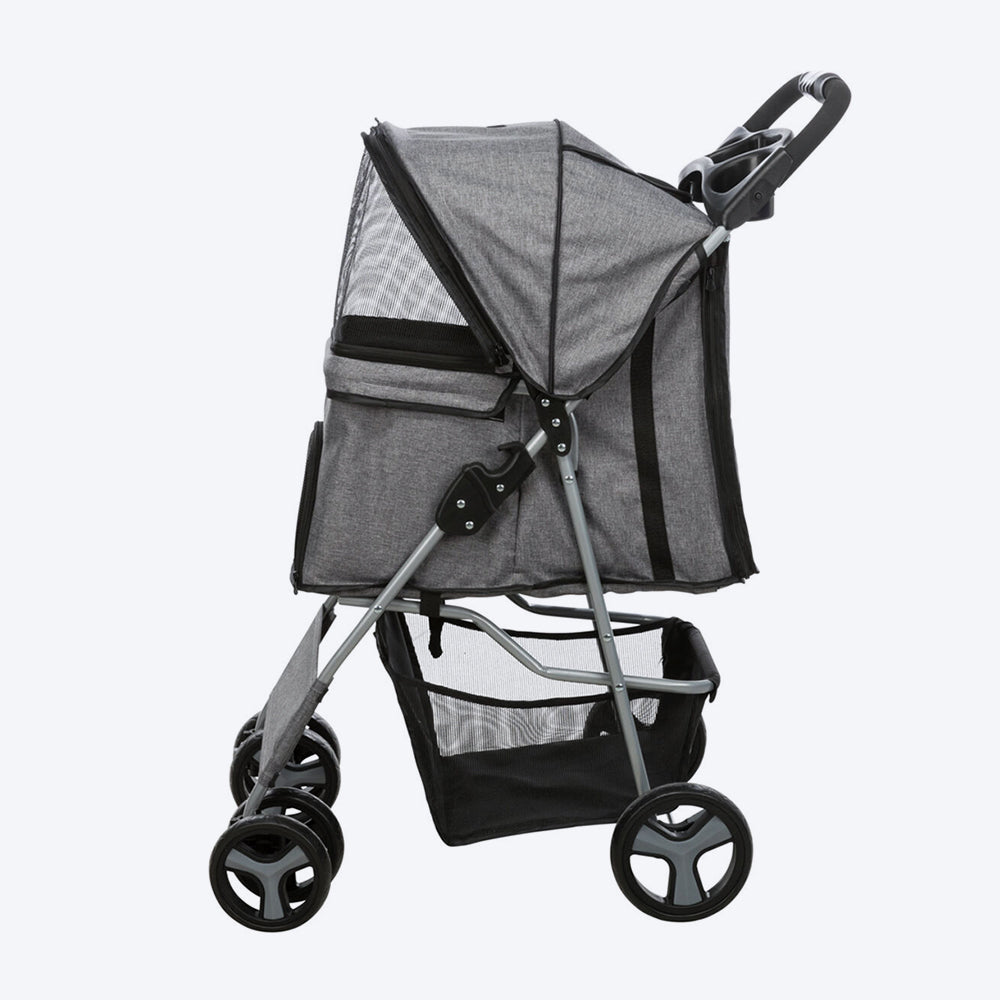 Trixie Grey Buggy For Dog - Hold Upto 15 kg (47 x 100 x 80 cm)