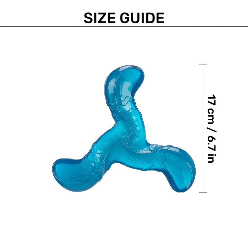 Trixie Bungee Boomerang Triplex Interactive Toy For Dog - Blue - 17 cm - Heads Up For Tails