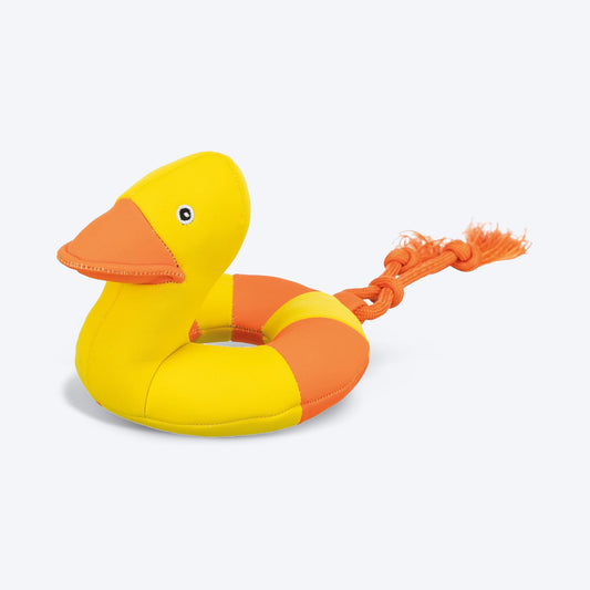 Trixie Aqua Duck On A Rope With Sound Plush Dog Toy - Yellow_01