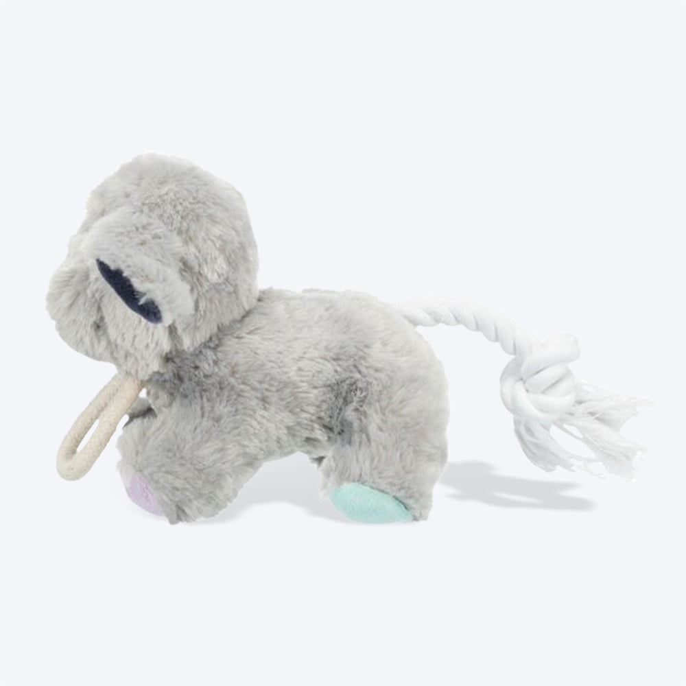 Trixie Junior Dog With Rope & Sound Plush Toy For Dogs - Grey - 24 cm_02