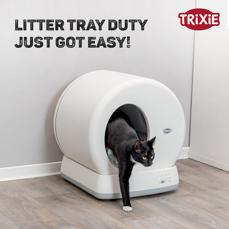 Trixie Self-Cleaning Litter Tray For Cat - White - 55.5 x 53 x 52 cm - Heads Up For Tails