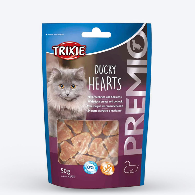 Trixie Premio Ducky Hearts Treat For Cat - 50 g - Heads Up For Tails