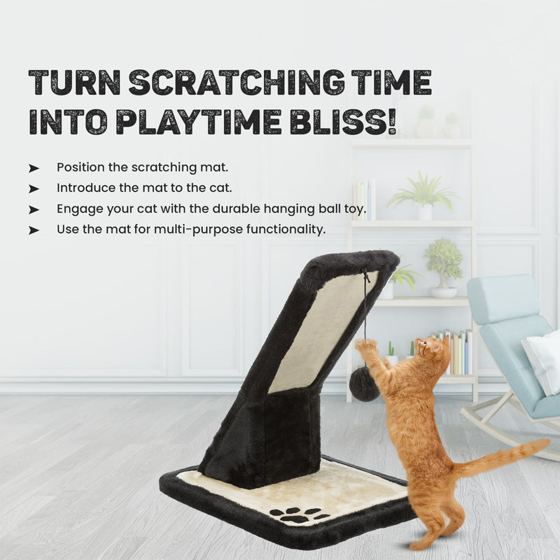 Trixie Scratching Cat Mat - Black & Cream - Heads Up For Tails