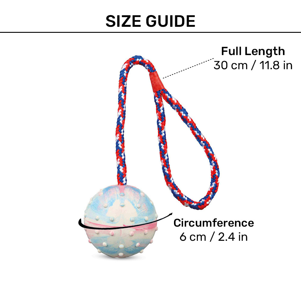 Trixie Ball on Rope Dog Toy - Natural Rubber_05