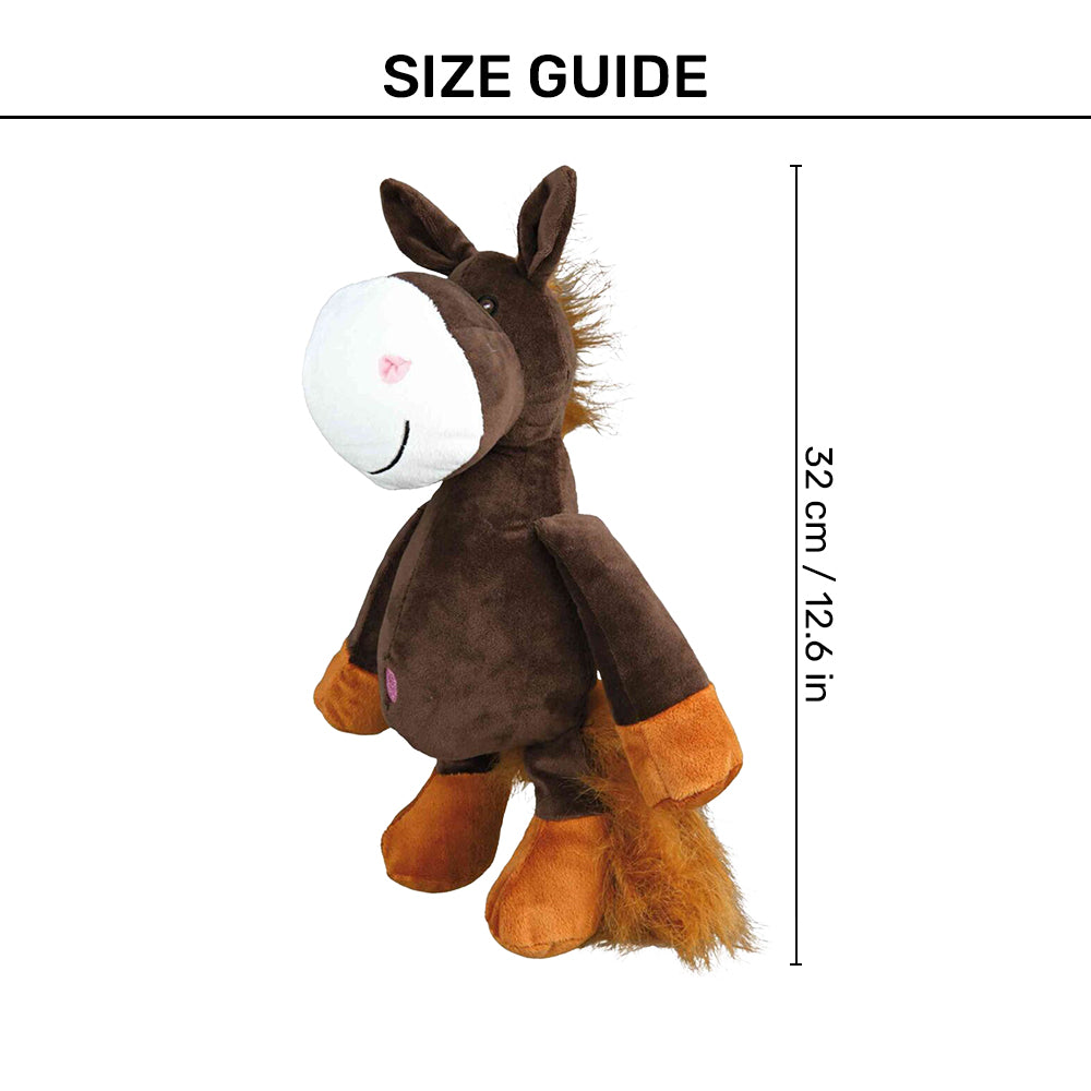 Trixie Horse With Animal Sound Plush Toy For Dog - Brown - 32 cm - Heads Up For Tails