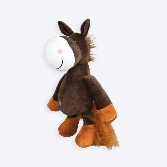 Trixie Horse With Animal Sound Plush Toy For Dog - Brown - 32 cm - Heads Up For Tails