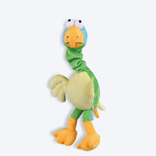 Trixie Bird With Animal Sound & Elastic Neck Plush Dog Toy - Green - 30 cm_01
