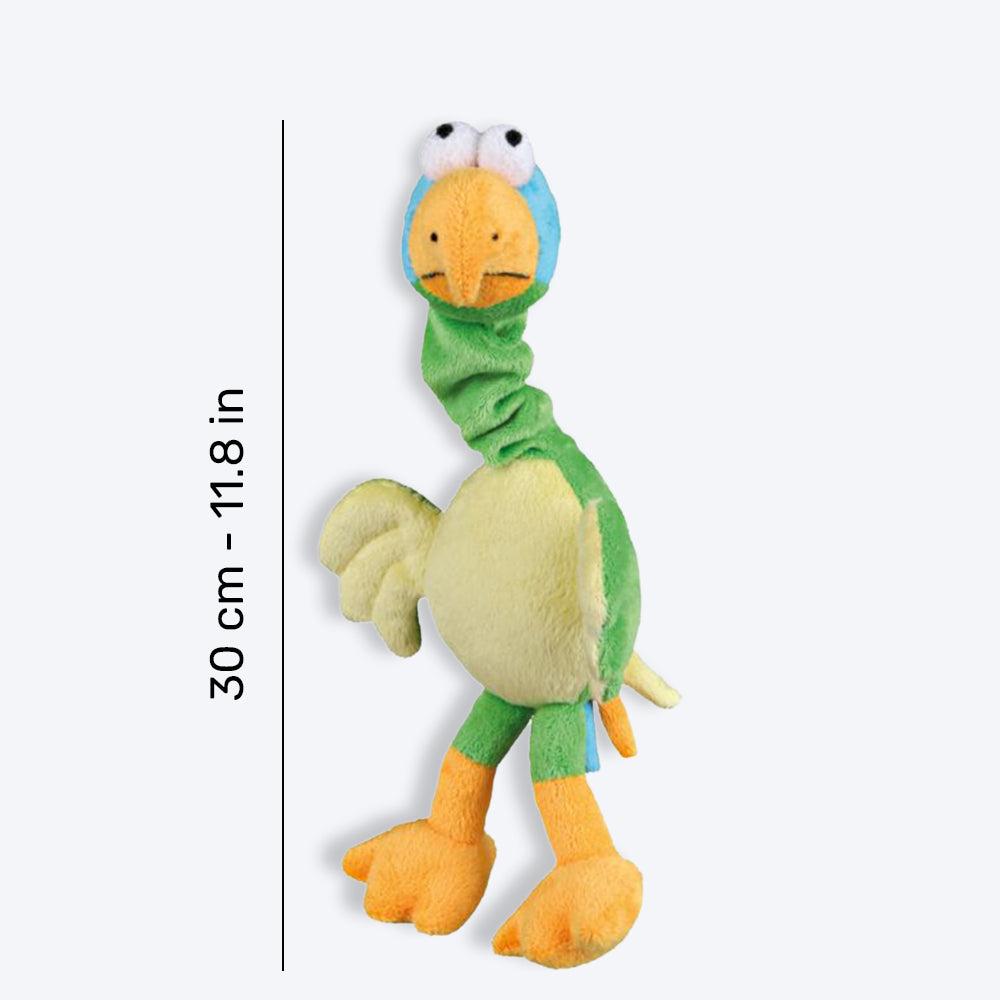 Trixie Bird With Animal Sound & Elastic Neck Plush Dog Toy - Green - 30 cm_02