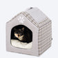 Trixie Silas Cuddly Cave Bed For Cat & Dogs - Grey/Cream (40 X 45 X 40 Cm) - Heads Up For Tails