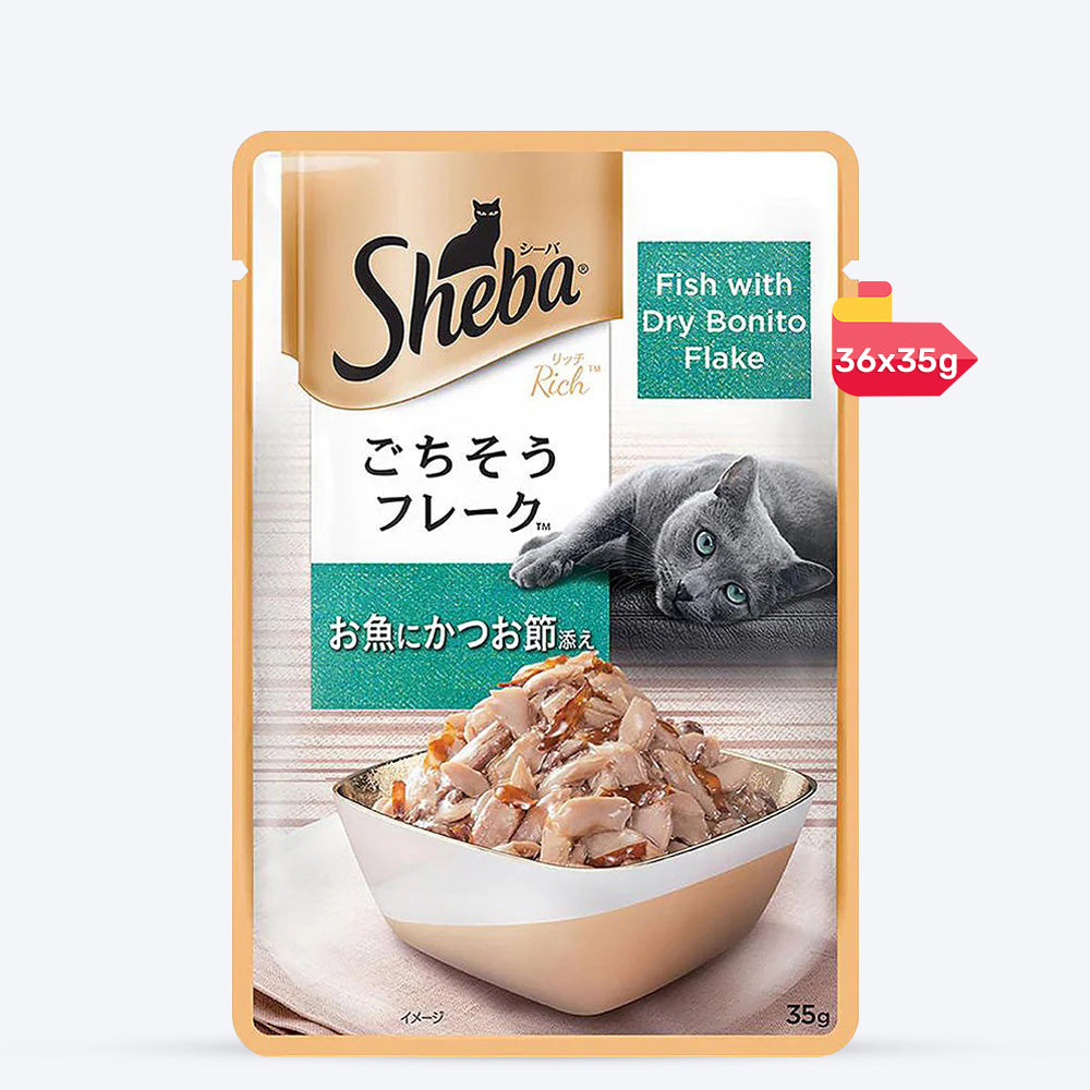 Sheba Fish with Dry Bonito Flake Wet Cat Food 35 g Online India